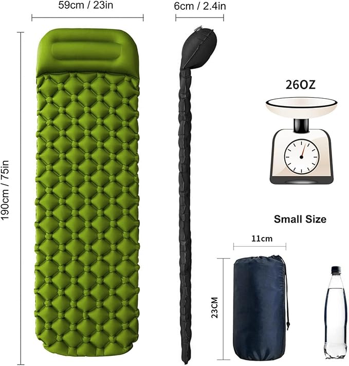 Inflatable Sleeping Pad with Pillow