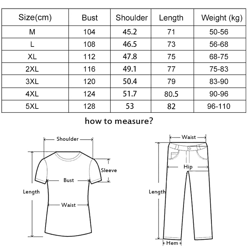 Explore the size chart for Ten Essentials’ Men’s Quick-Dry Tactical Shirt in cm and kg, covering M to 5XL. Find bust, shoulder, length, and weight info with a measurement diagram for precision.