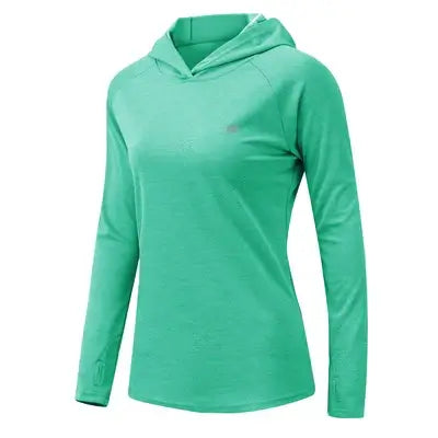 Women’s UPF 50+ sun protection hoodie, lightweight quick-dry outdoor performance shirt