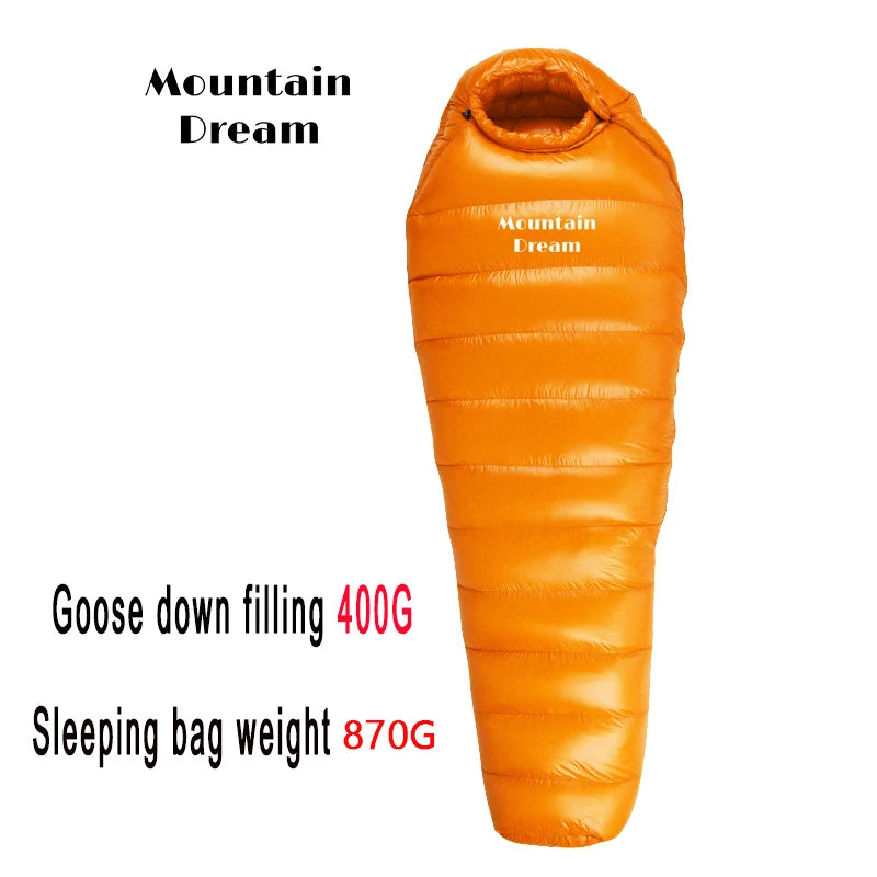 White Goose Down Winter Sleeping Bag – Mummy Style