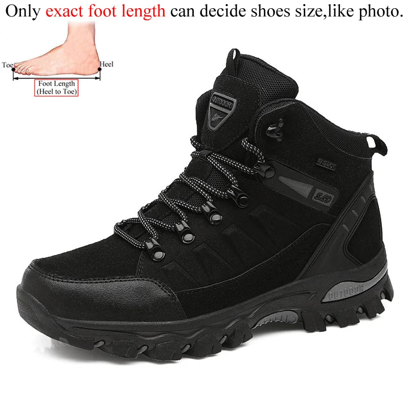 The Ten Essentials Women’s Winter Trekking Boots offer a rugged sole and lace-up design, perfect for outdoor excursions. A sizing diagram shows how to measure foot length from heel to toe for precise fitting in these durable hiking and climbing shoes.