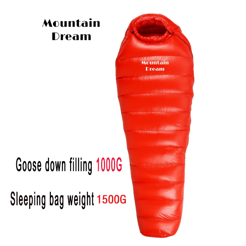 White Goose Down Winter Sleeping Bag – Mummy Style