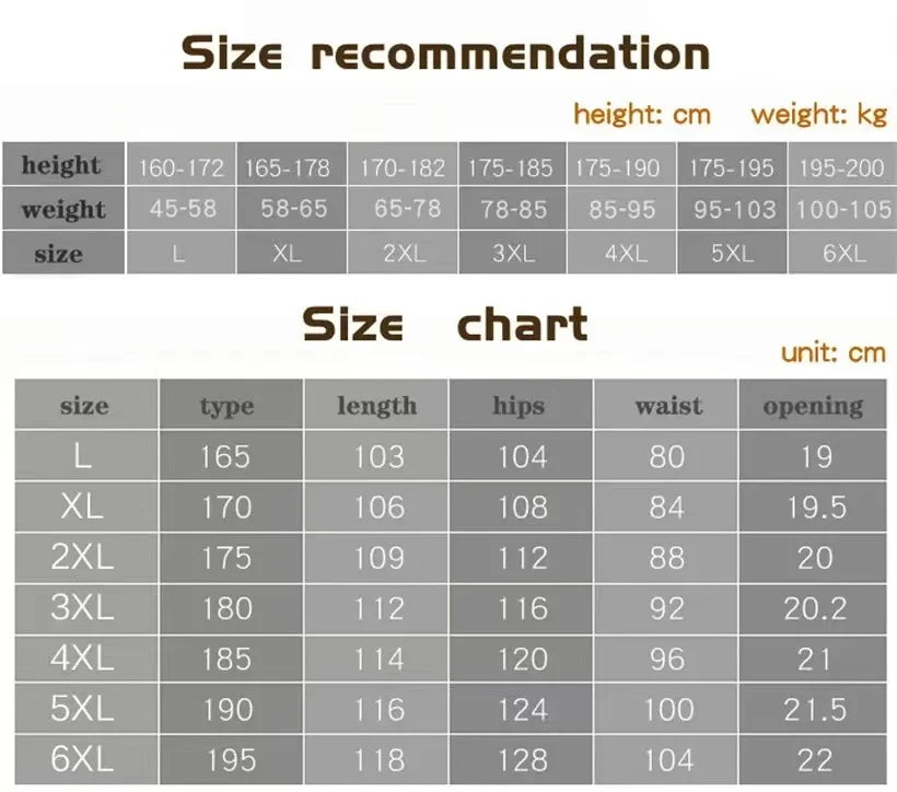 Discover Ten Essentials size guide for their Mens Convertible Quick-Dry Hiking Pants. The top chart includes sizes based on height and weight, while the bottom details length and waist in cm, from L to 6XL. These multi-pocket pants offer UPF sun protection in stretch cargo fabric.