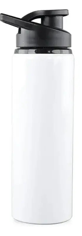 The Ten Essentials Portable Stainless Steel Water Bottle is a white 700ml sport and travel flask with a black flip-top lid, ideal for outdoor sports. Text on the left reads WHITE 1PC.