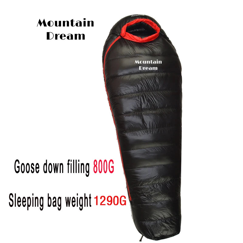 White Goose Down Winter Sleeping Bag – Mummy Style