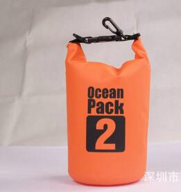 The bright orange Aolikes 2L Ultralight Waterproof Dry Bag from eprolo is lightweight and compact, perfect for camping, hiking, and water sports. It stands upright with a black clip on top, showcasing a simple yet functional design against a neutral background.
