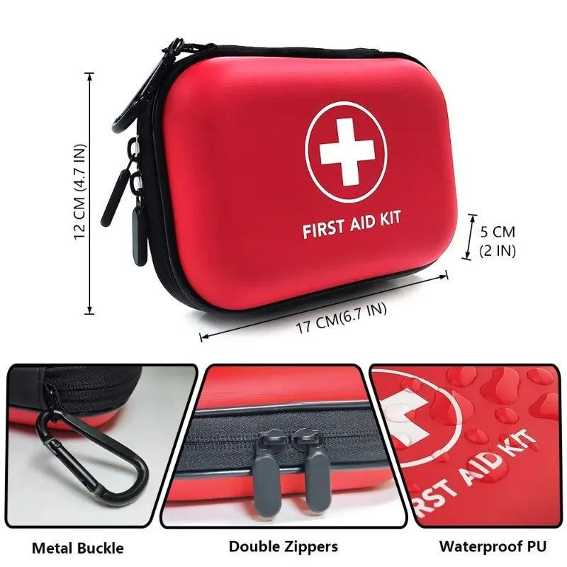 Compact and comprehensive, the Ten Essentials Portable First Aid Kit Bag is an emergency must-have. This vibrant red kit with a white cross is crafted from waterproof PU material, featuring a metal buckle and double zippers. At 12x5x17 cm, its ideal for medical storage at home or on the go.
