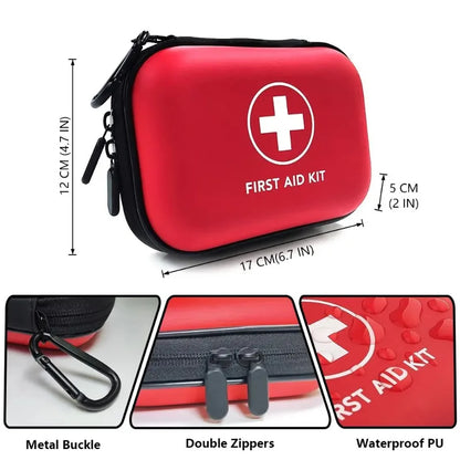 Compact and comprehensive, the Ten Essentials Portable First Aid Kit Bag is an emergency must-have. This vibrant red kit with a white cross is crafted from waterproof PU material, featuring a metal buckle and double zippers. At 12x5x17 cm, its ideal for medical storage at home or on the go.